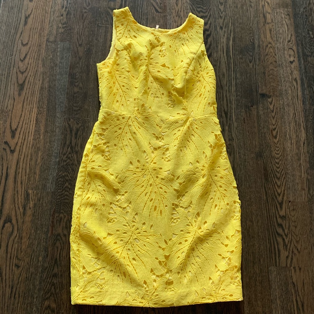 Never worn stunning yellow lace Talbots dress
